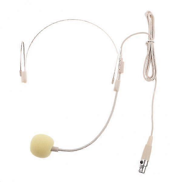 2xdouble Ear Hook Wired Headset Headworn Microphone Beige Xlr 3pin