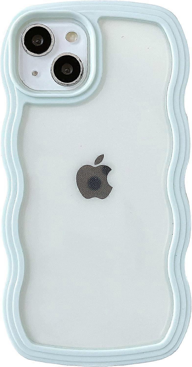 Cute Curly Wave Frame Shape Shockproof Soft Compatible with iPhone Case (iPhone 13)