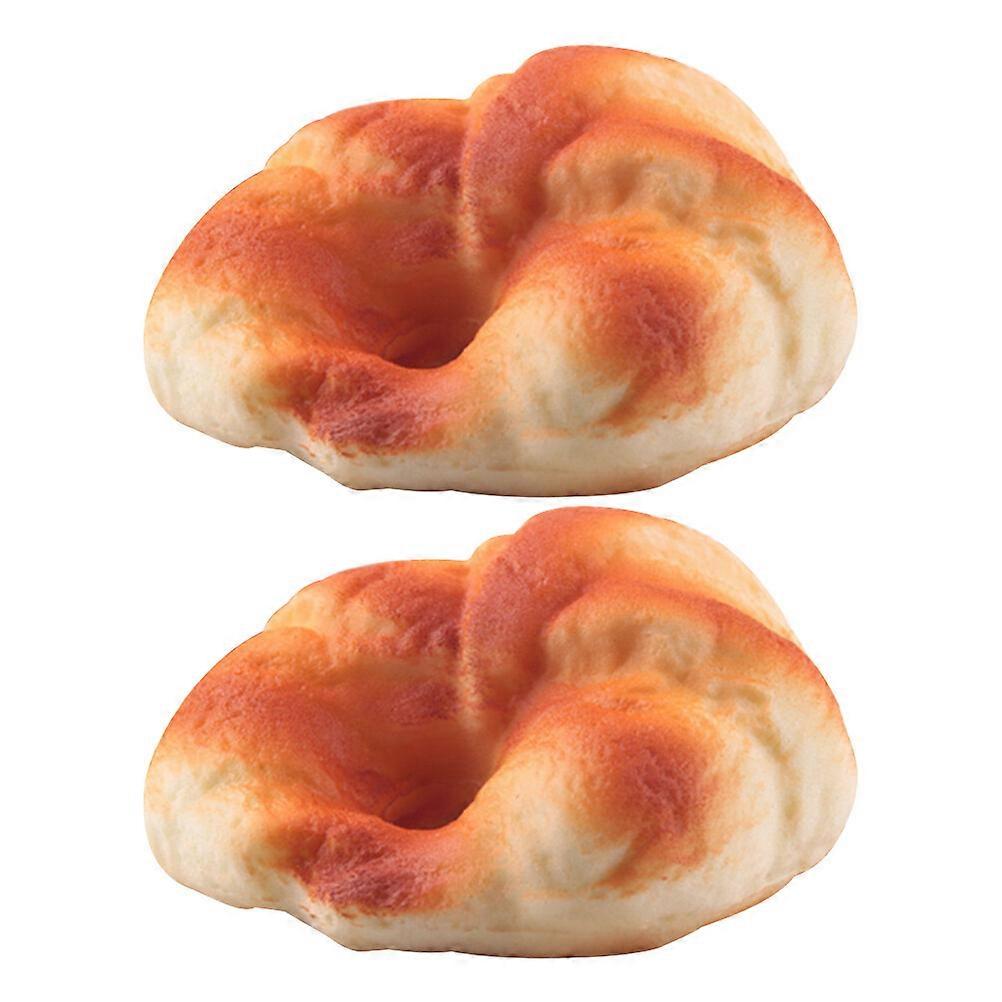 2pcs Bread Model Fake Bread Decoration Simulation Realistic Bread Model Faux Food Props