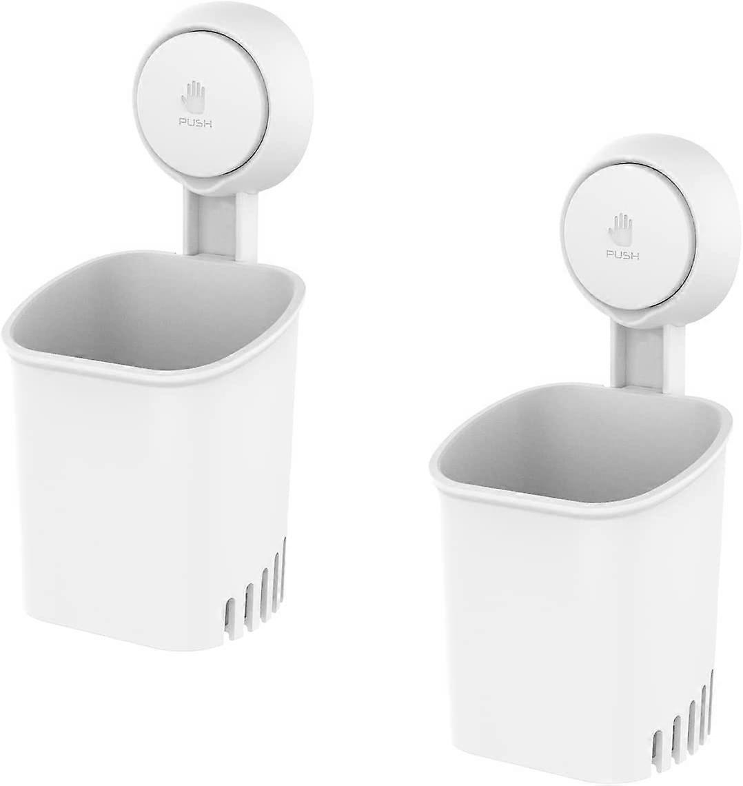 Toothbrush Holder Suction Cup Wall Mounted Drill-Free 2 pack