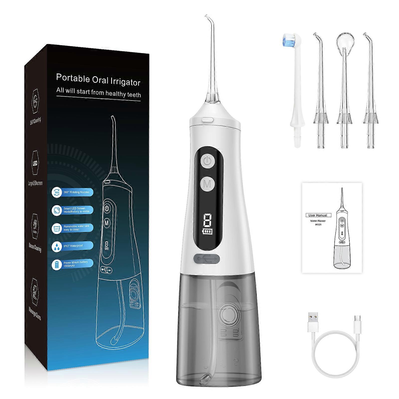 LISM Oral Irrigator USB Rechargeable Water Flosser Portable Dental Water Jet 310ML Water Tank Waterproof Teeth Cleaner