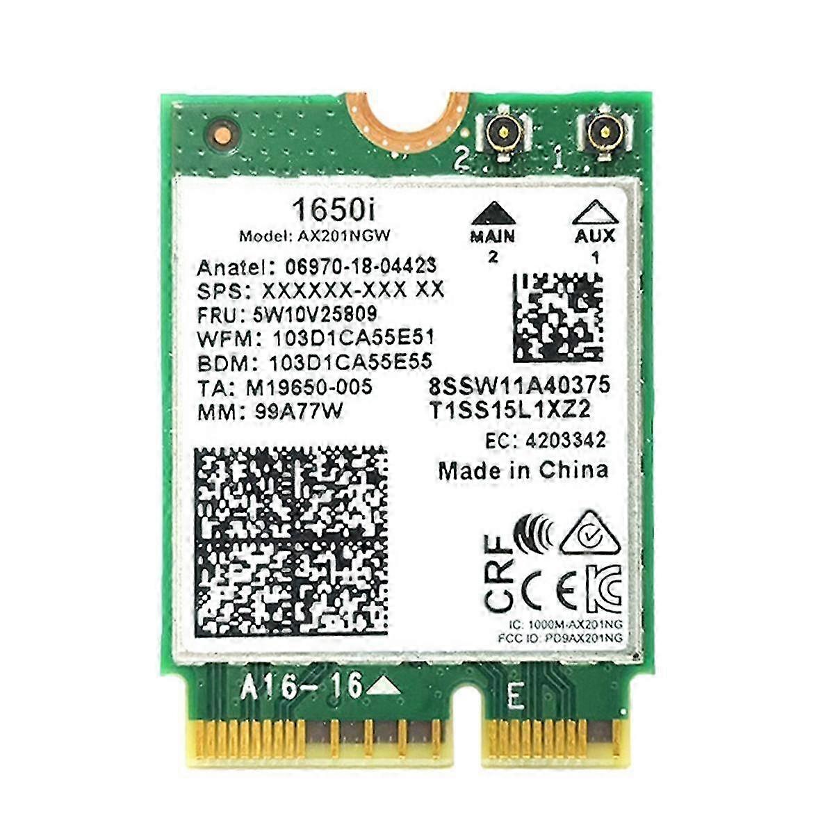 1650i AX201NGW WiFi Card 3000Mbps WIFI6 2.4G/5G Dual-Band Cnvio2 Bluetooth 5.1 Wireless WiFi Adapter compatible with Win10/Win11