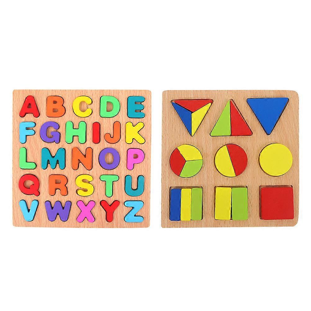 2 Sets Shape Sorting Toys Geometric Shape Letter Matching Toys Kids Educational Toys