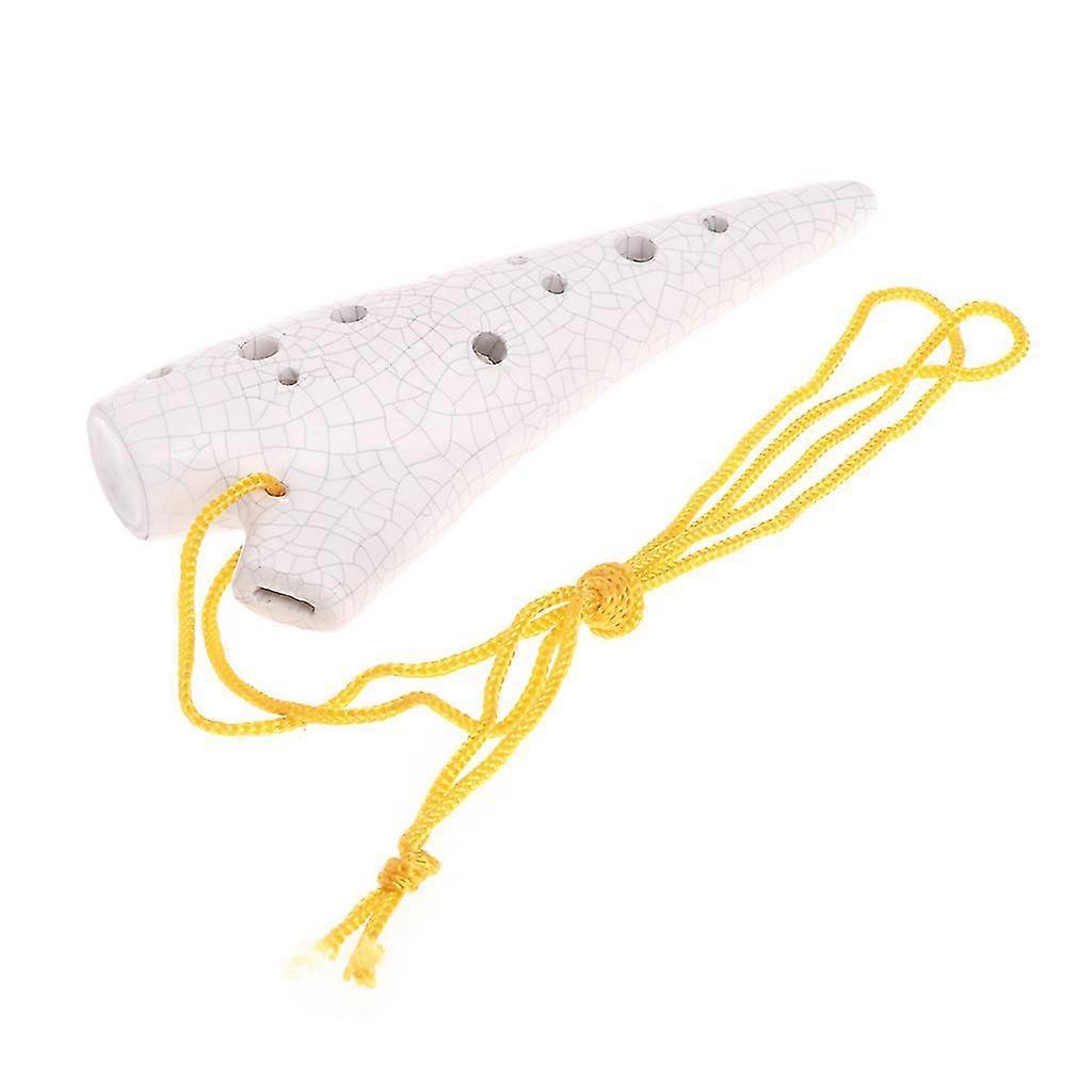 12 Hole Ceramic Ocarina Alto C Tone Flute Instruments With Lanyard For Beginner