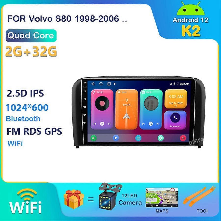 Android 12 For Volvo S80 1998-2006 Car Radio Multimedia Video Player Navigation GPS Auto Carplay no 2 din DVD