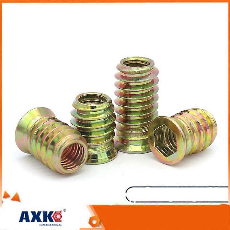 10pcs M6 M8 M10 Steel Metal Hexagon Hex Socket Drive Head Embedded Insert Nut E-Nut for Wood Furniture Inside and Outside Thread