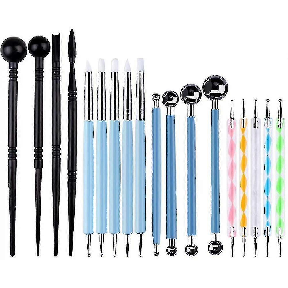 18pcs Polymer Plasticine Carving Tools, Dotting Tools,clay Ceramic Impression Tools