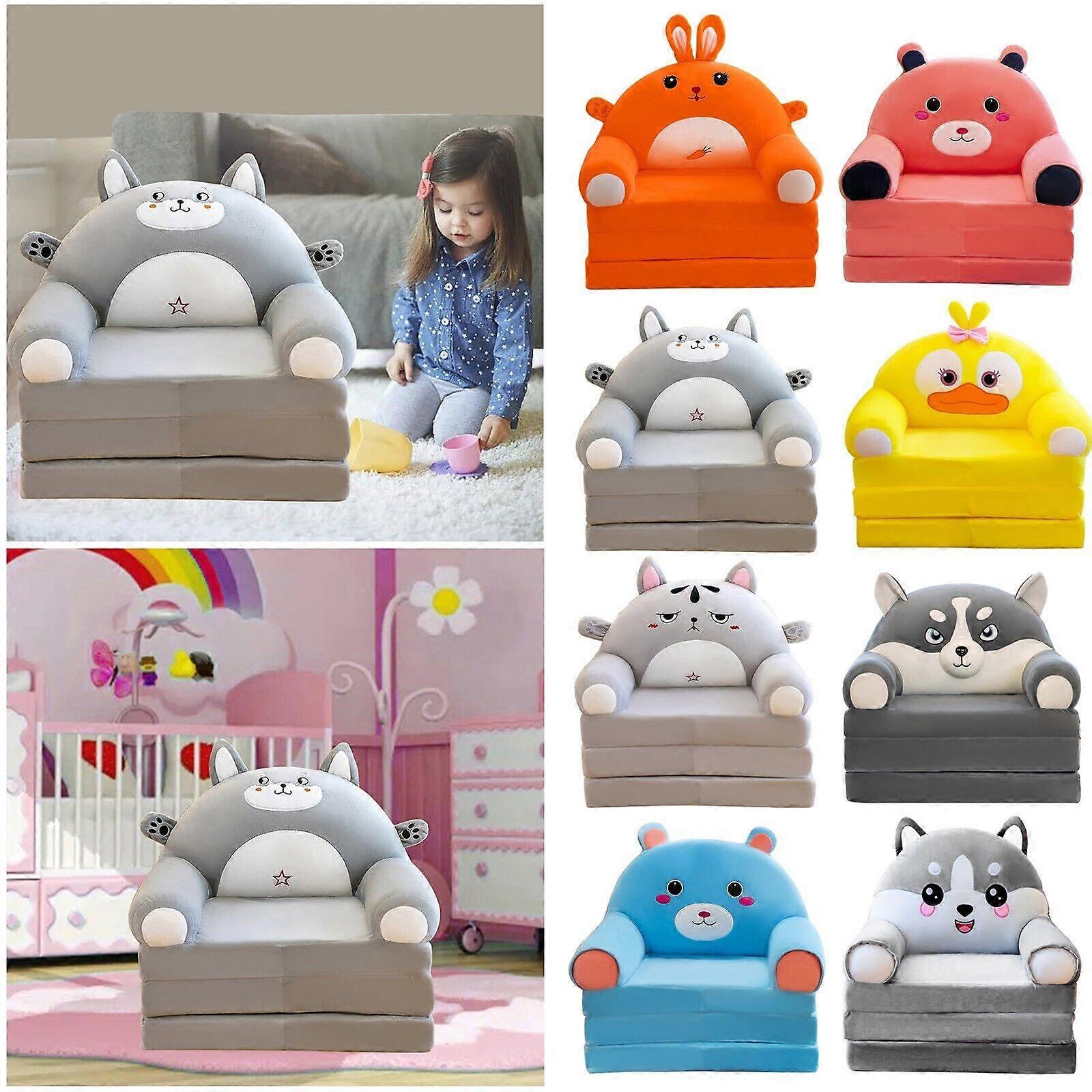 Kids Sofa Cover Backrest Armchair 2 In 1 Children Lazy Sofa Cover No Filling