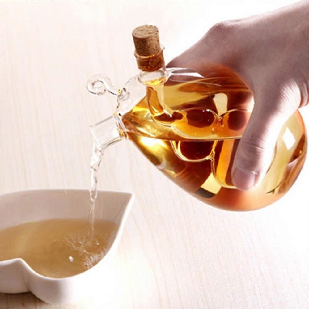 350 مل خل زيت موزع 2 في 1 جرة زجاجية مستلزمات مطبخ شفافة ، جديد 100٪