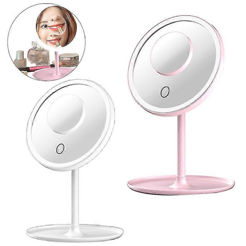 Makeup Mirror With Led Light Foldable Pink Vanity Mirror Lights Usb Dressing Table Mirror Lamp