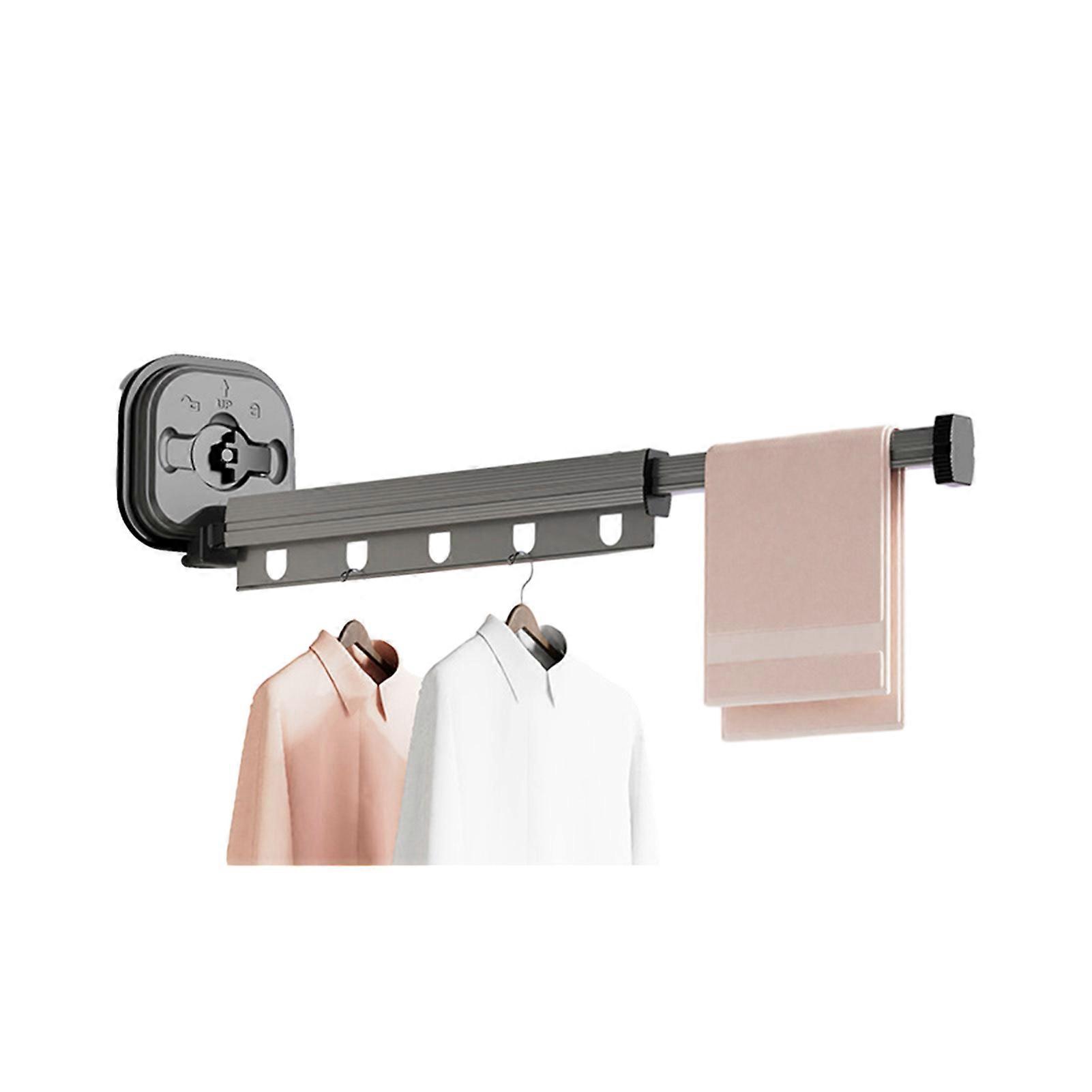 Folding Clothes Drying Rack with Suction Cup Strong Load-bearing Retractable Clothes Hanger Laundry Organizer