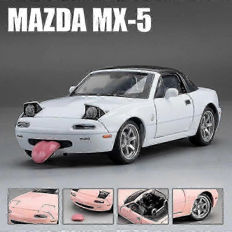 1/32 مازدا MX-5 مصغرة Diecast Mx5 رودستر لعبة نموذج سيارة الصوت والضوء الأبواب مجموعة قابلة للفتح هدية للأطفال صبي طفل - JV