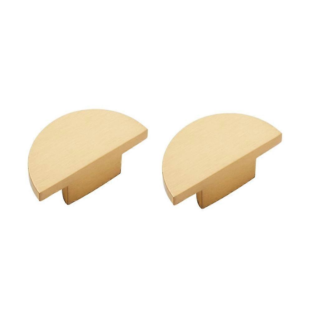 2 Pack Solid Brass Dresser Drawer Pulls,Semicircle Kitchen Cabinet Knobs and Handles, Gold Knobs fo
