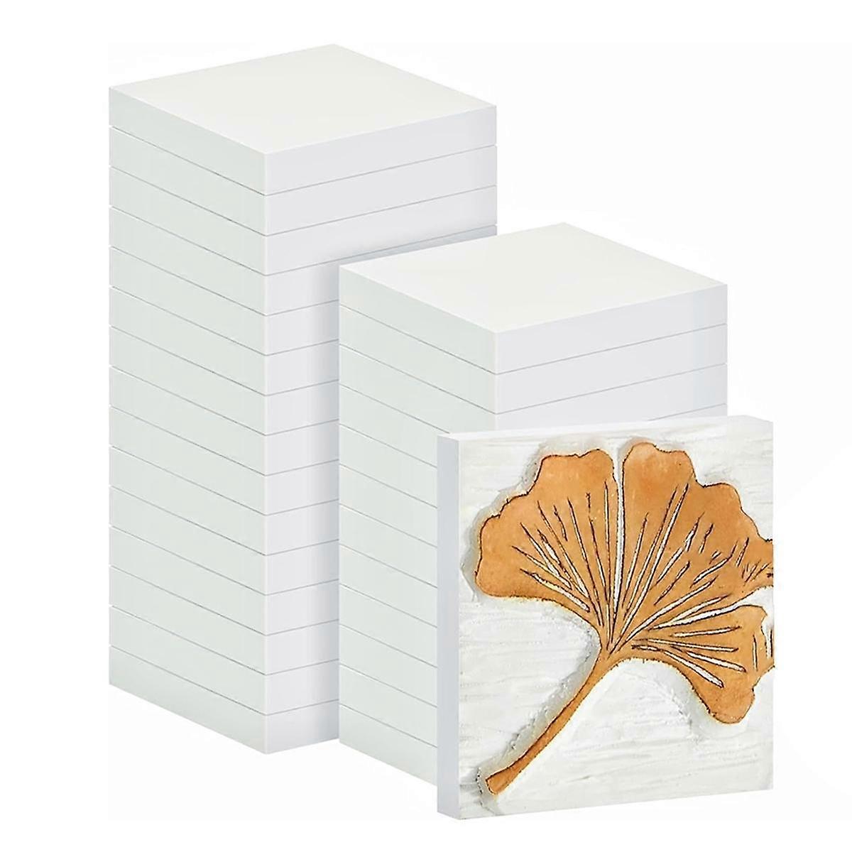 24 Pcs 2 X 2inch Rubber Carving Blocks Linoleum Blocks for Printmaking, Stamp Making, DIY Crafting,White