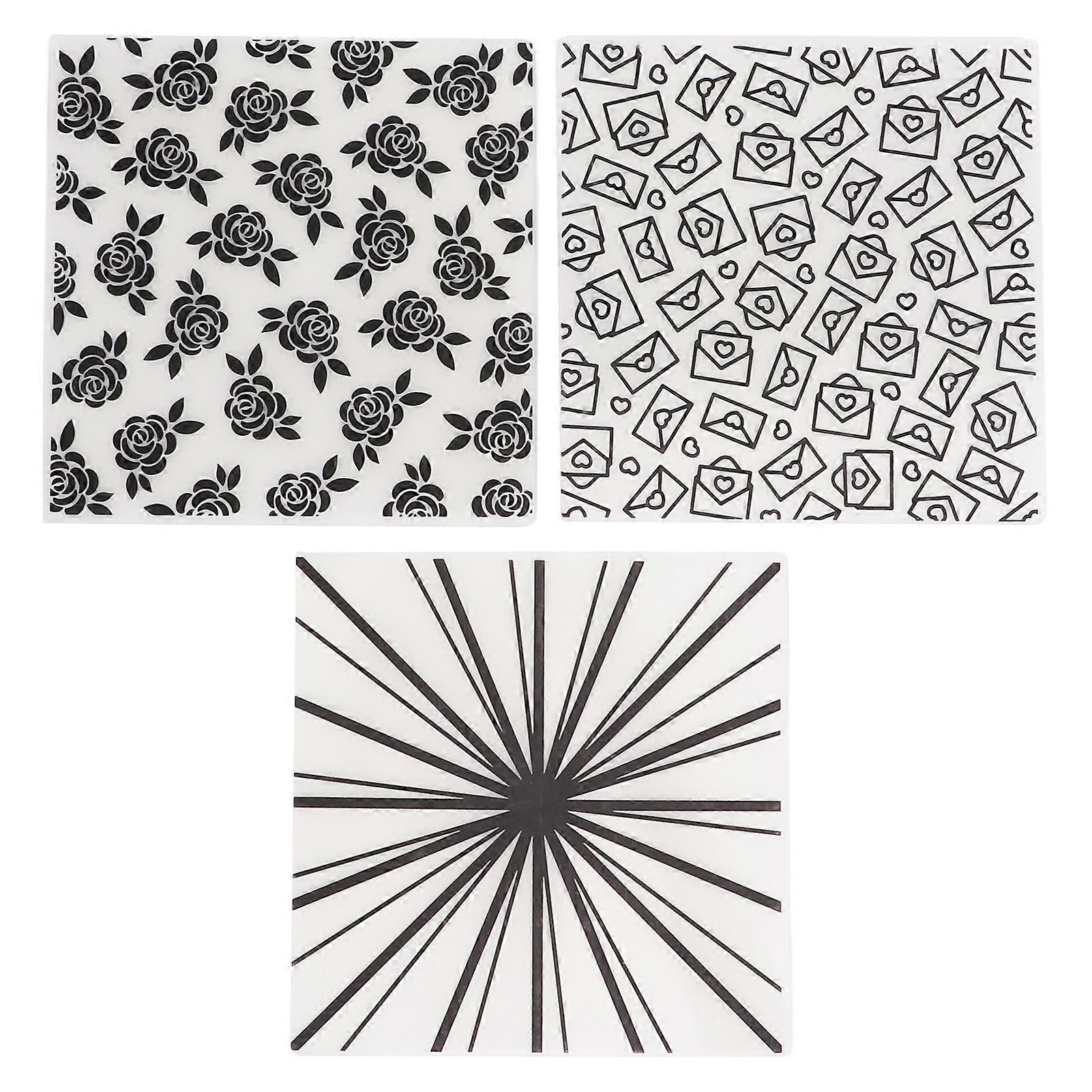 3Pcs Embossing Folders Plastic Decorative Templates for DIY Scrapbooks Cards Making