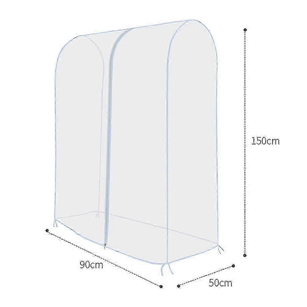 100%新品、クリアガーメントラックカバーPEVAレールラックカバークリアジップバッグアパレルストレージ