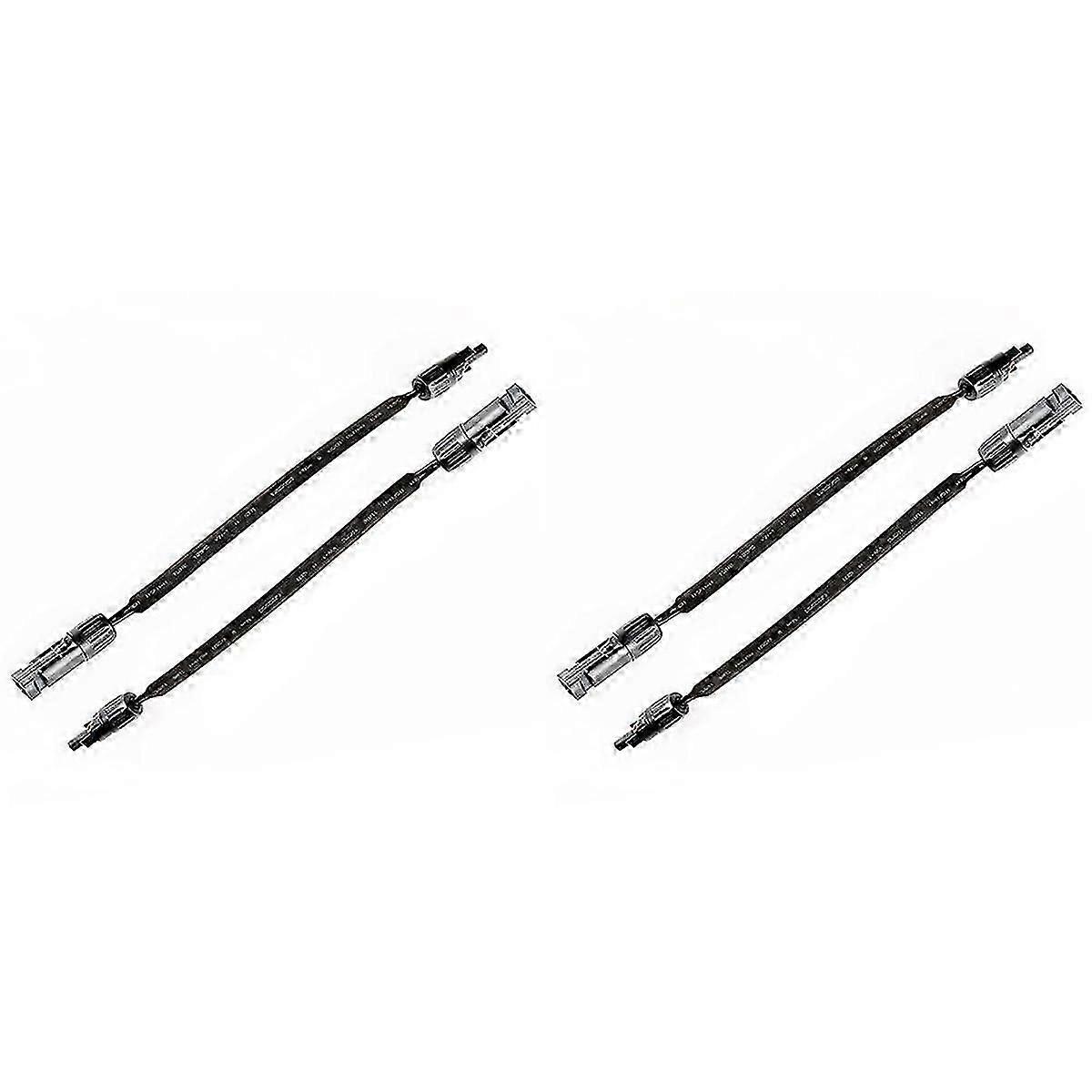 2 Pair of Solar Cable Window Feedthrough, 16Inch Flat Solar Panel Wiring with Plug and Coupler Sola