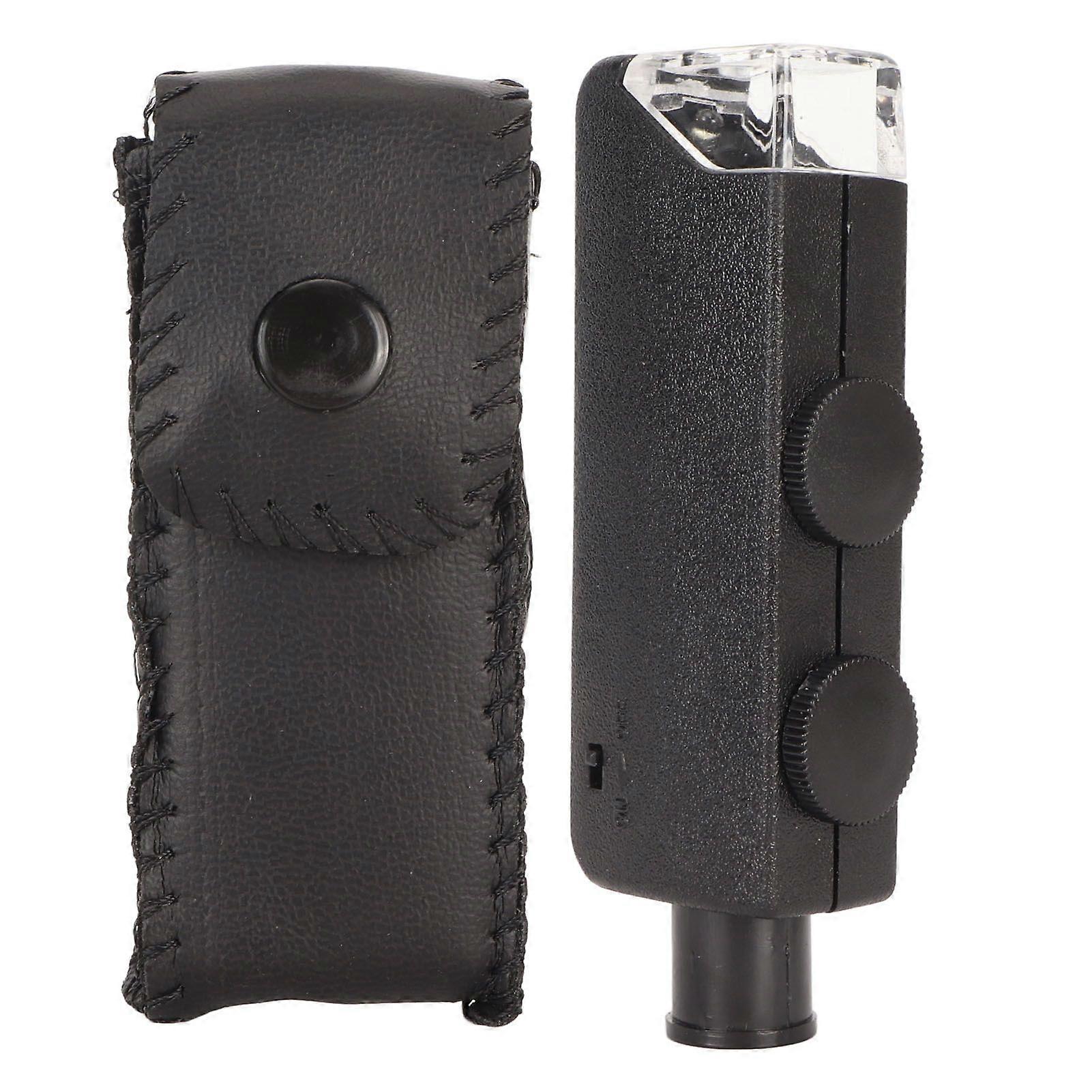 60x100x LED Lighted Pocket Microscope Adjustable Zoom Aspheric Lens System Mini Microscope