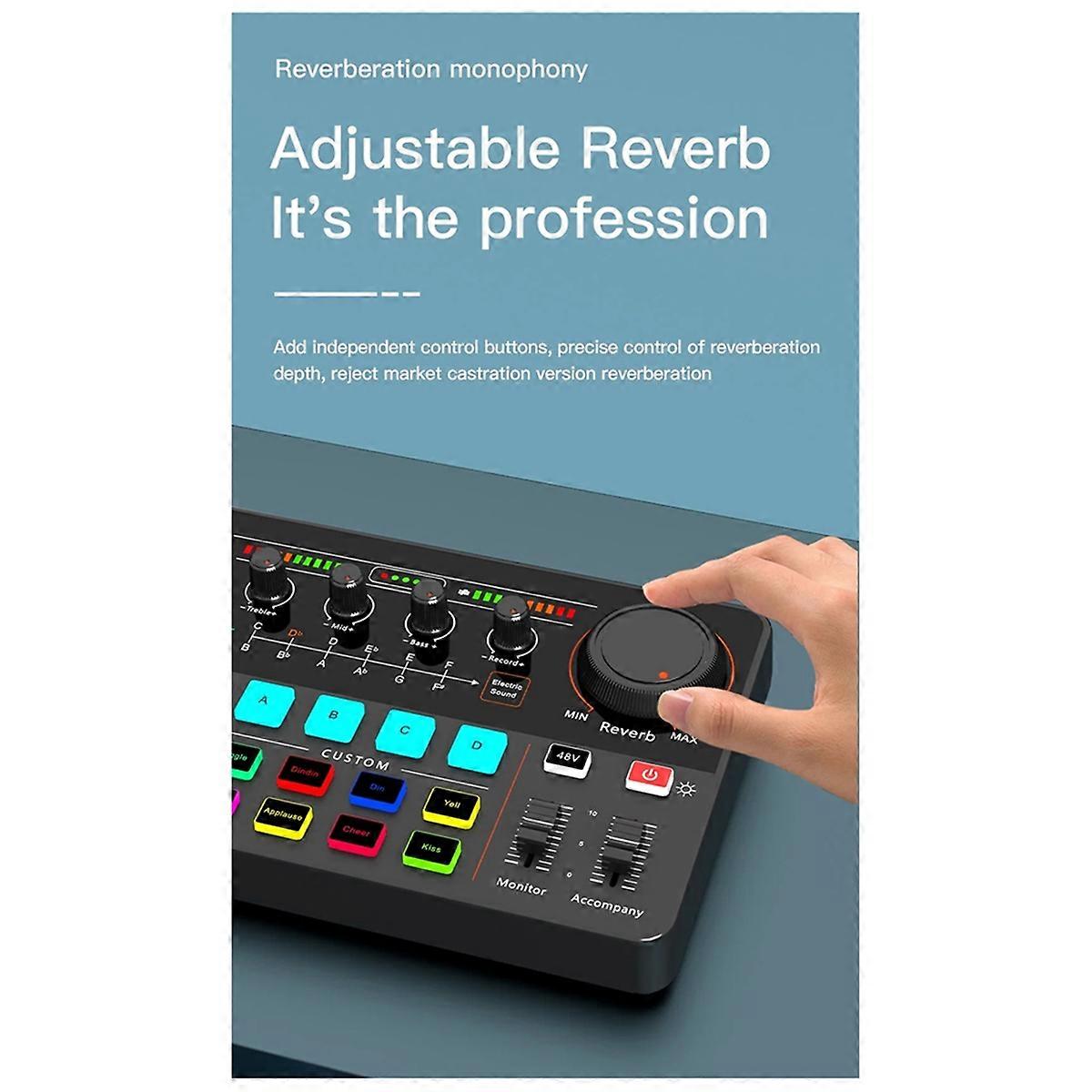 New H500 Sound Card Live Broadcast 12 Electronic Tone Sound Card Audio Soundcar Voice Changer for M