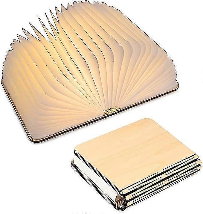 Led Book Lamp Wooden,book Folding Lampled Paper Lamp Usb Rechargeable