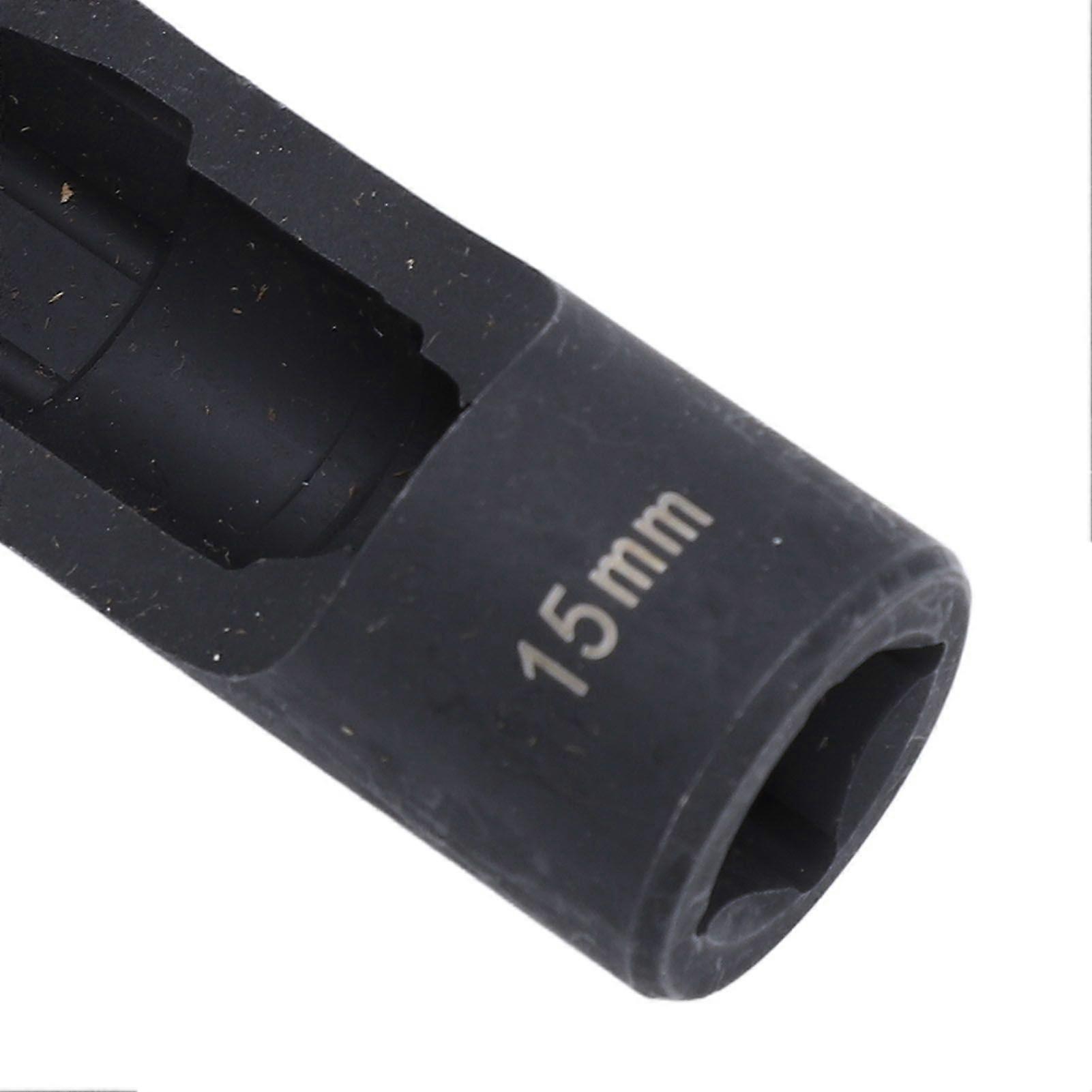 Fuel Line Socket 1/2in Drive Chrome Vanadium Steel Efficient Removal for Fasteners On Injector Lines Bent Pipes EGT Sensors 14mm