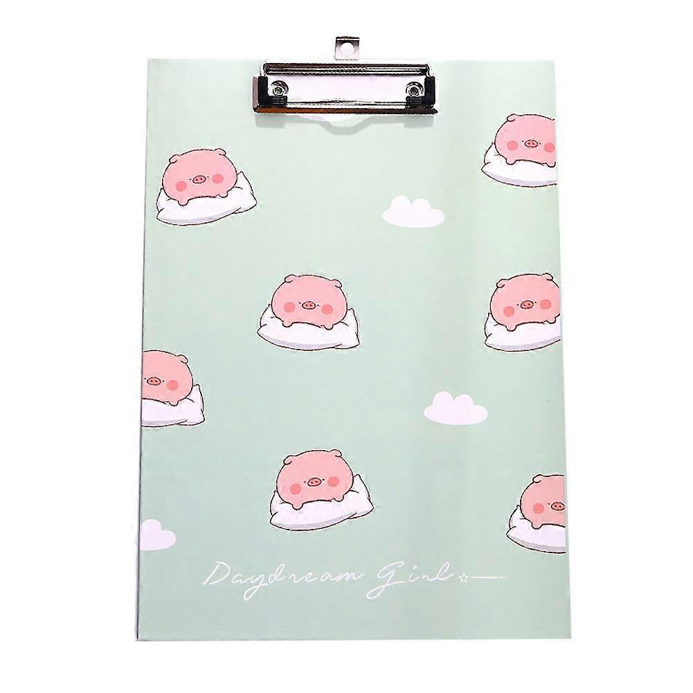 Cartoons A4 Document Paper Folder Data Writing Paper Plate Clip Pad Board(Sleeping pig)
