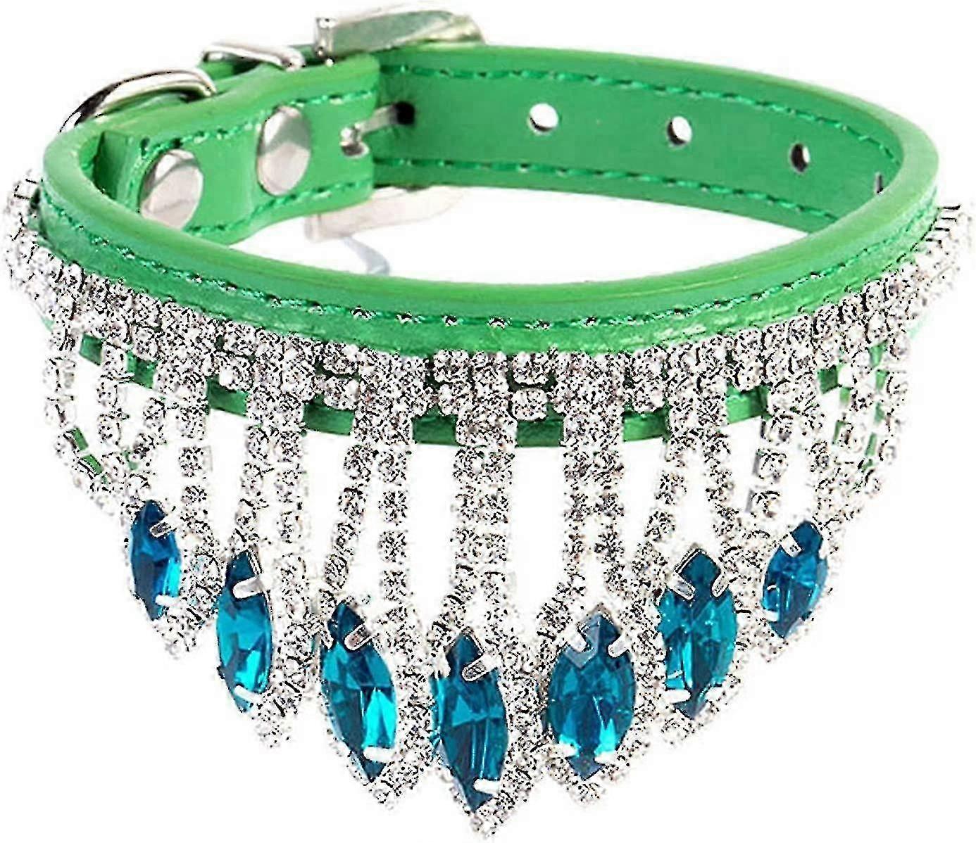 Bling Rhinestone Cat Dog Collar Cute Sparkling Crystal Kitten Necklaces Soft Adjustable Leather Puppy Collars Diamond Pendant Pet Collars For Sma