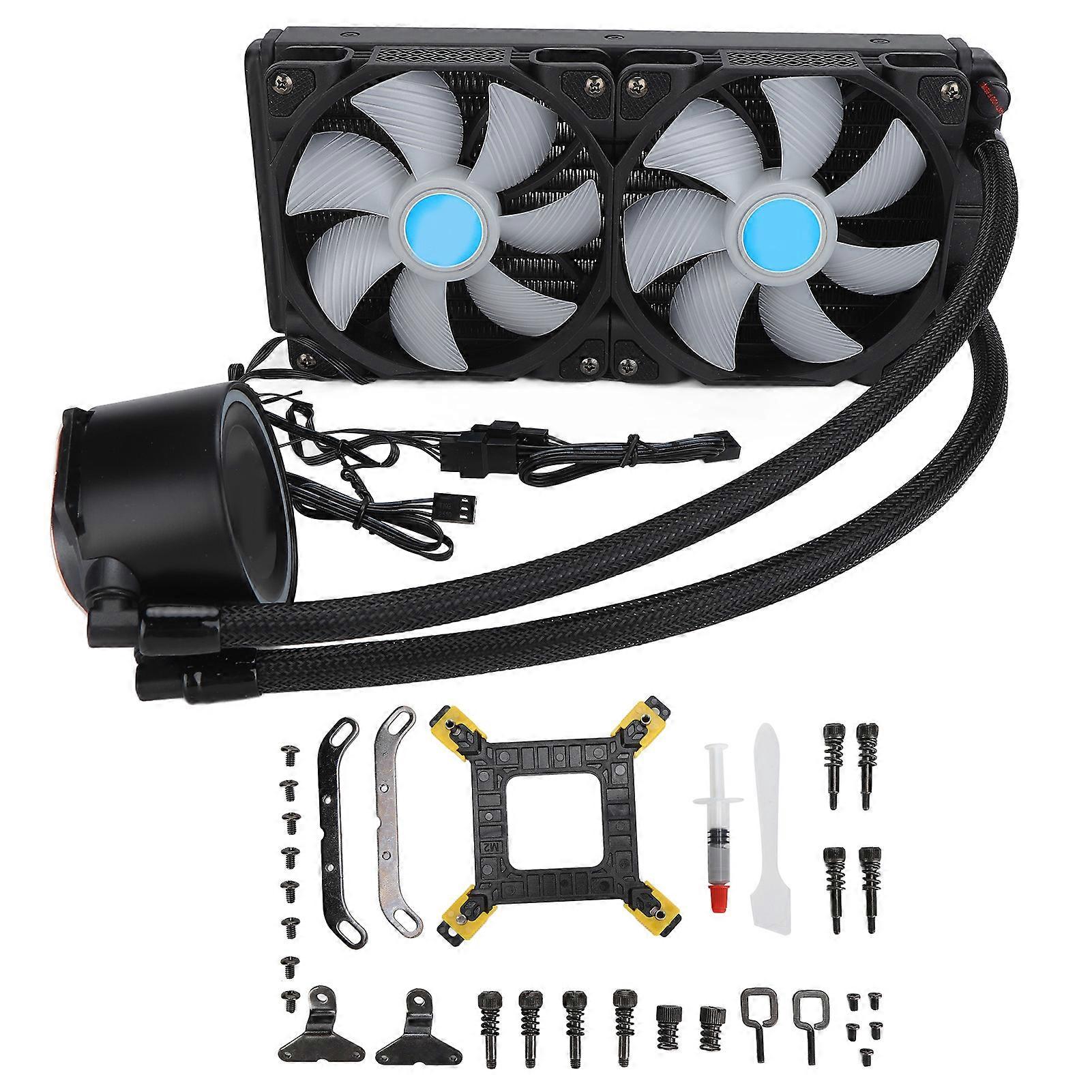 CPU-Lüfter Integrierte Wasserkühlung Dualer RGB-Lüfter CPU-Kühler Desktop-CPU-Lüfter mit leiser Temperaturregelung