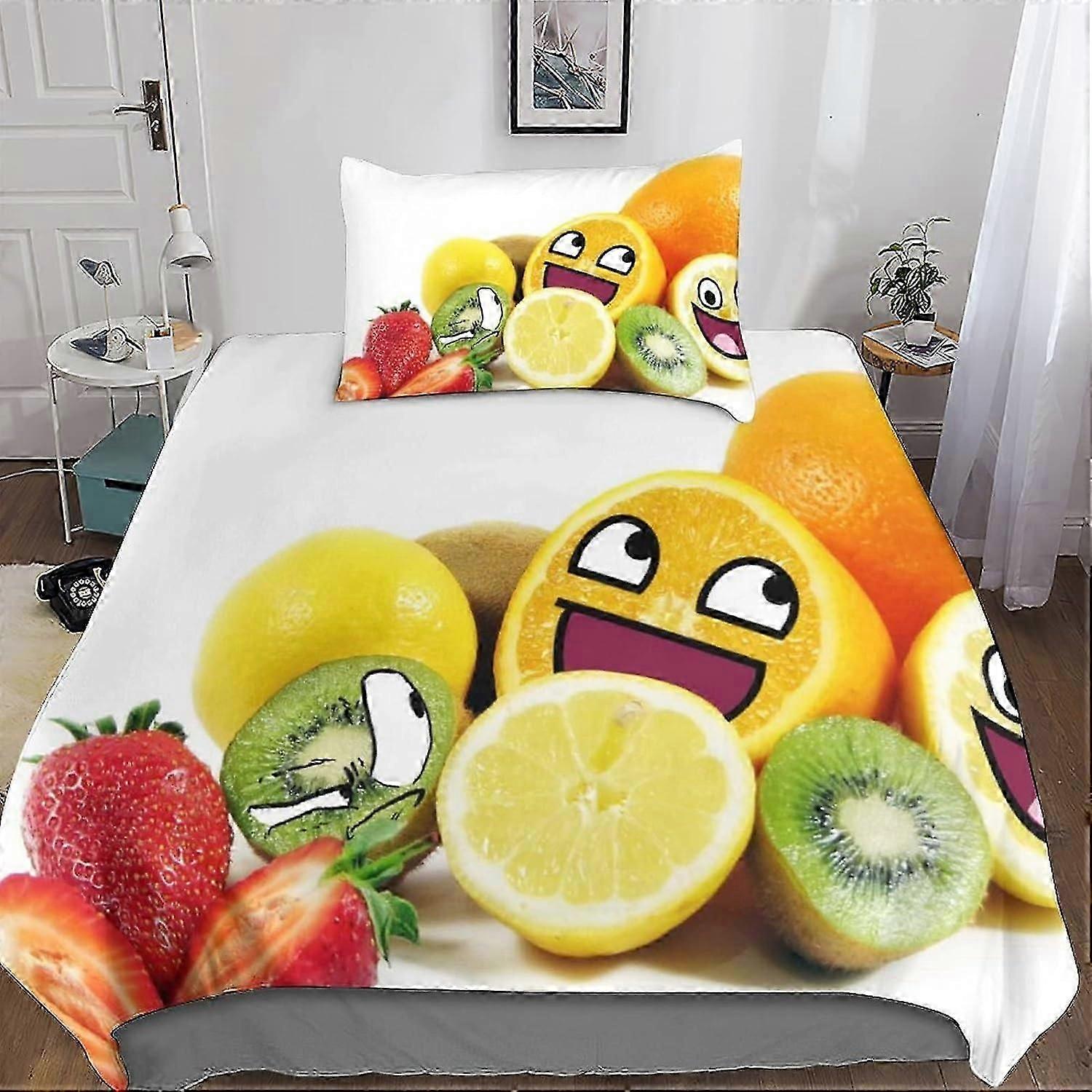 Capa de edredom interessante, conjunto de roupa de cama impresso inovador, conjuntos de capa de edredom de microfibra, conjunto de cama com fronha com fechamento 135 * 200 cm