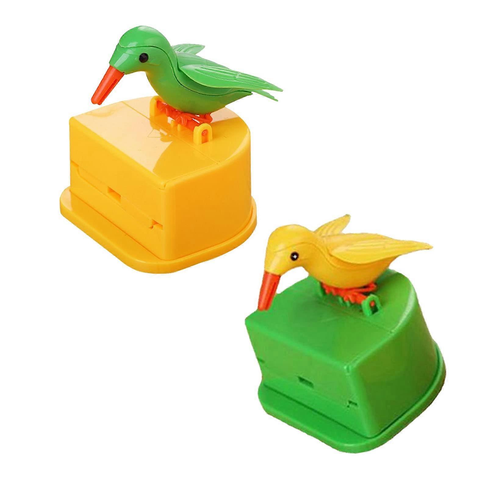 Bird-Shaped Automatic Toothpick Dispensers - 2 Piece Toothpick Storage Boxes for Home and Office