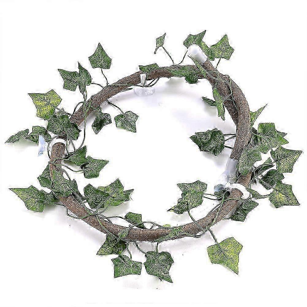 Reptile Climbing Branch Flexible Jungle 3.28ft Rattan 1Pc Vine(3.28ft Rattan+ lvy Leaves)