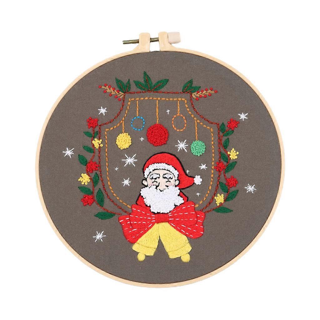 DIY Christmas Embroidery Kit Hand-embroidered Material Package Kit Printed Pattern for Cross Stitch Kit with Embroidery