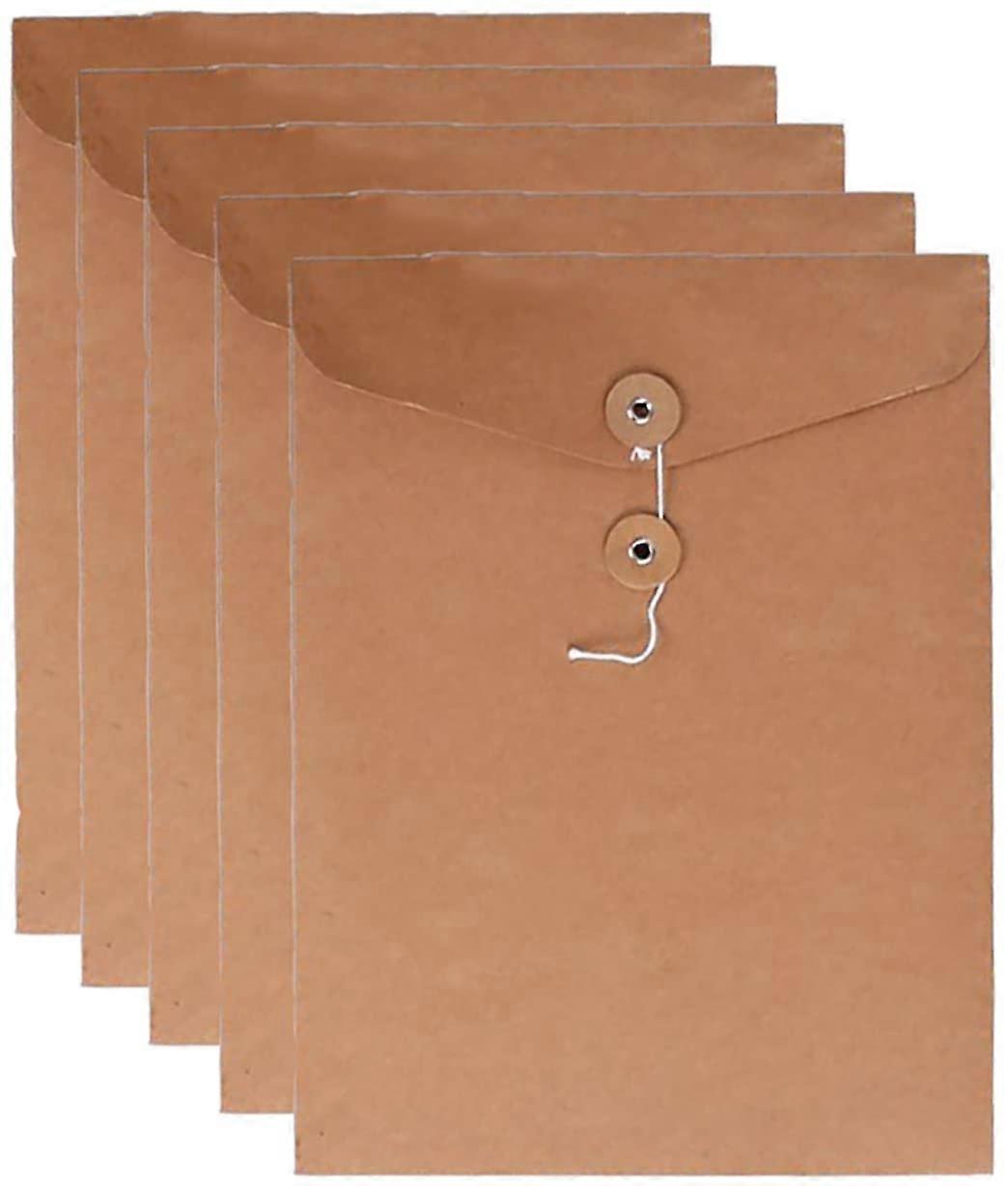 Kraft Paper File Folders, Non-Expanding Project Organizer for Letter-Sized Documents (5-Pack)