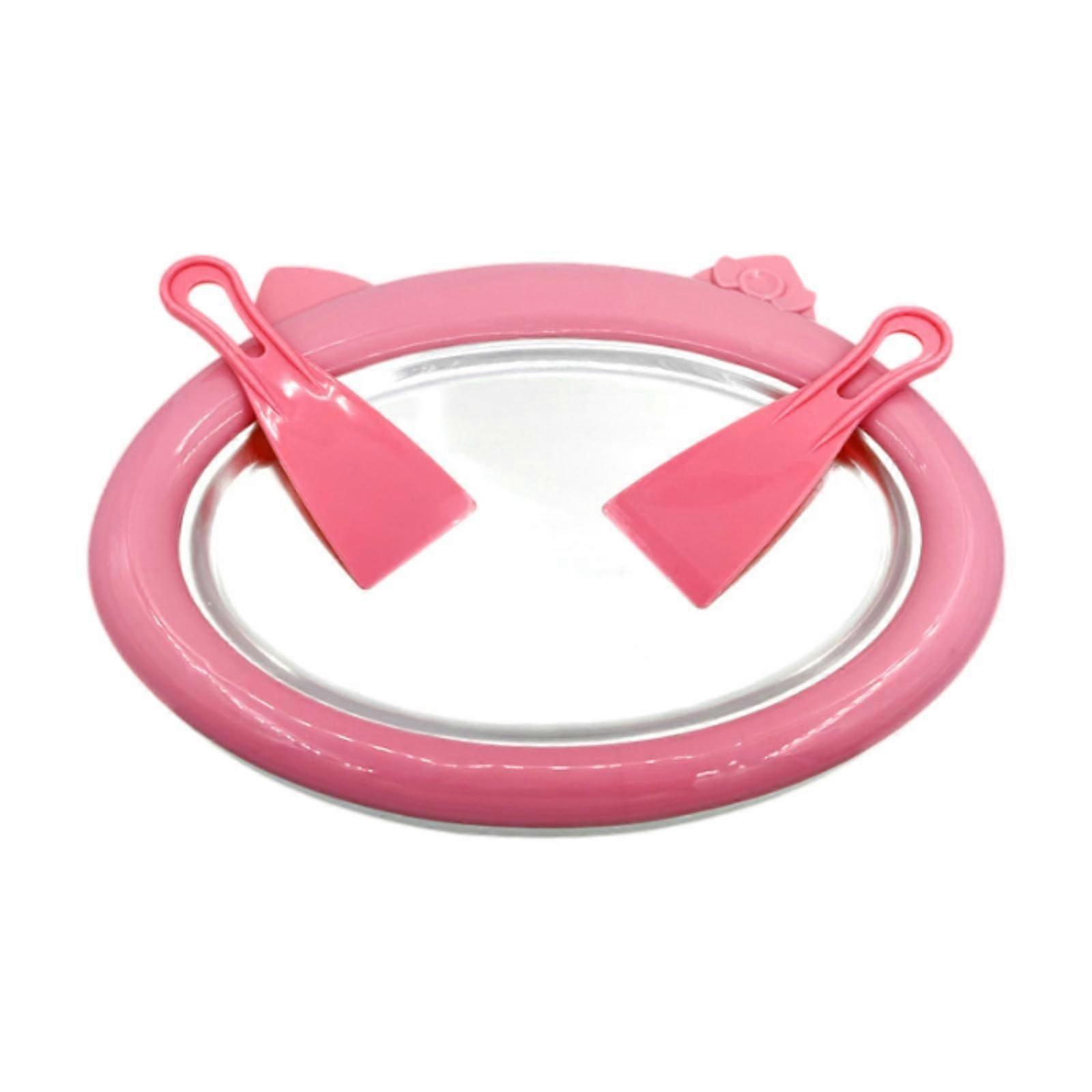 Ice Cream Maker Rolled Ice Machine for Frozen Yogurt Sorbets Soft Serve pink