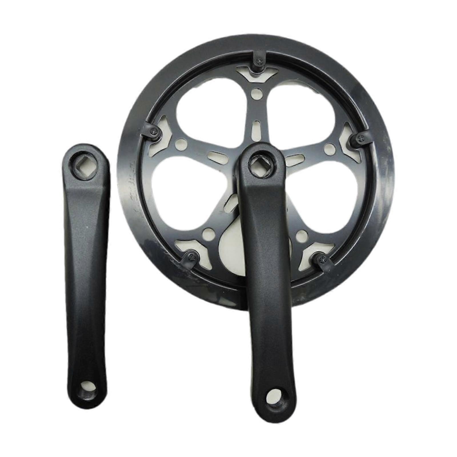 バイククランクアームセット、シングルチェーンリング52T 170mmチェーンホイール、自転車クランクセット