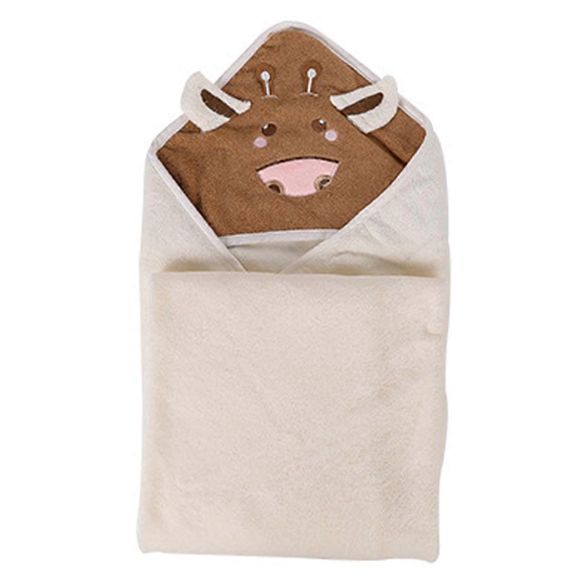 Unisex Dětská osuška s kapucí, polyester s pocitem mraku super absorpční společník do koupání pro 1-6 let, sloní design