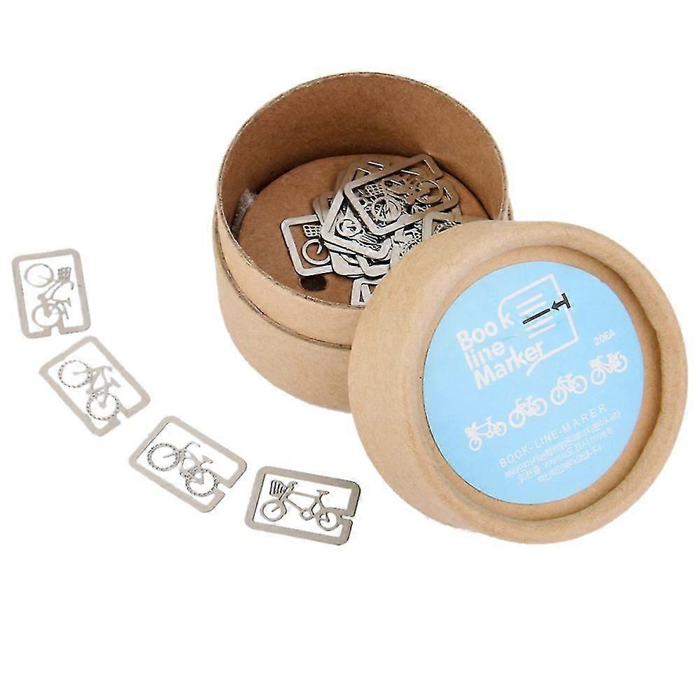 20pcs 4 Style Metal Bookmark Souvenirs Field Line Marker With Box Bicycle