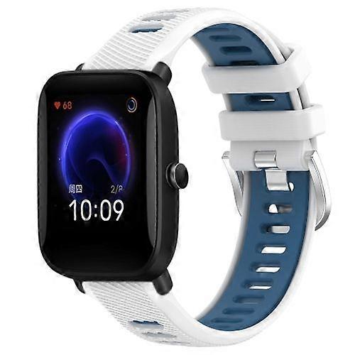Pentru Amazfit Pop 22mm Cross Texture Two Color Silicon Steel Buckle Watch Band