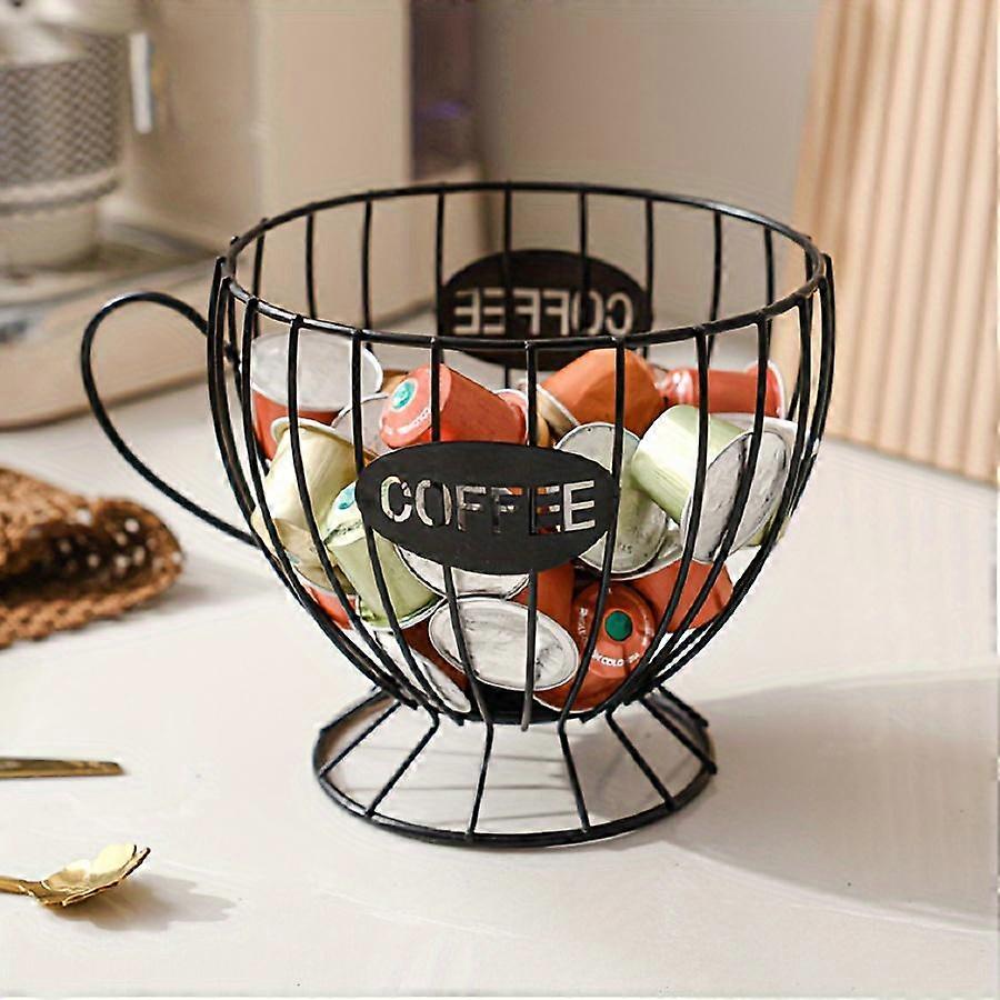 Modern Black Nordic Style Coffee Capsule Rack,Home Storage for Coffee, Snacks, and Candies,Space-Saving Display Rack for Coffee Shops Bars