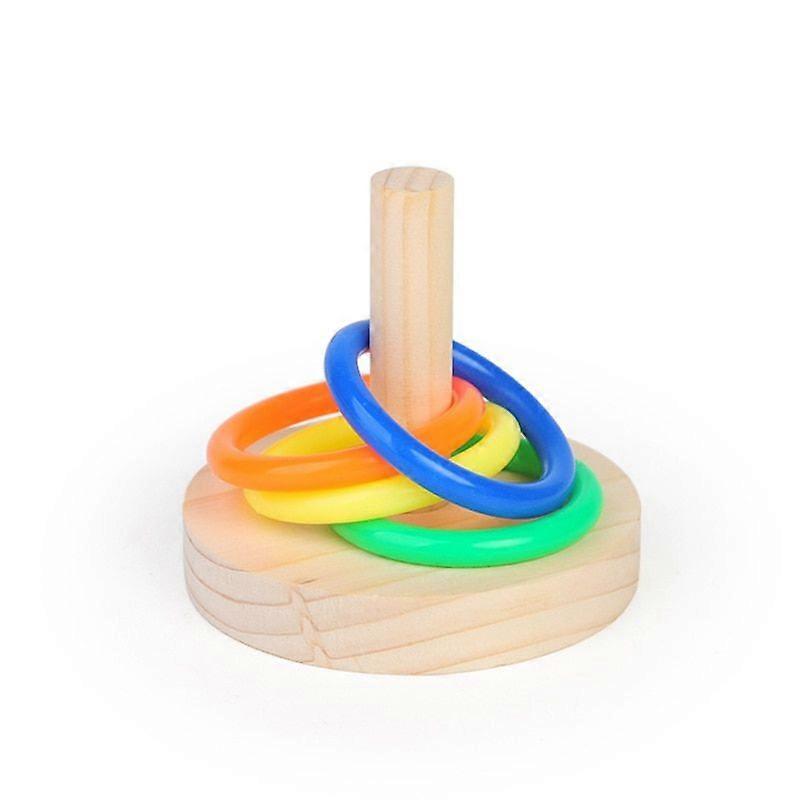 Parrot Bird Toy Colorful Rings Puzzle Toy Mini Funny Ferrule Training Intelligence Toy Interactive Game Pet Bird Supplies