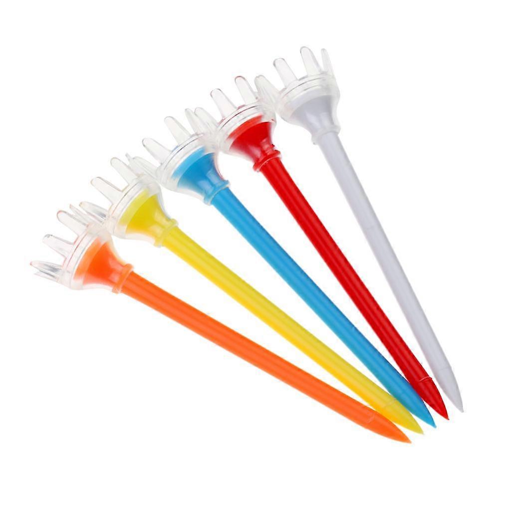 5 Pieces Durable Plastic Crown Golf Tee Golfer Training Tool Random Color