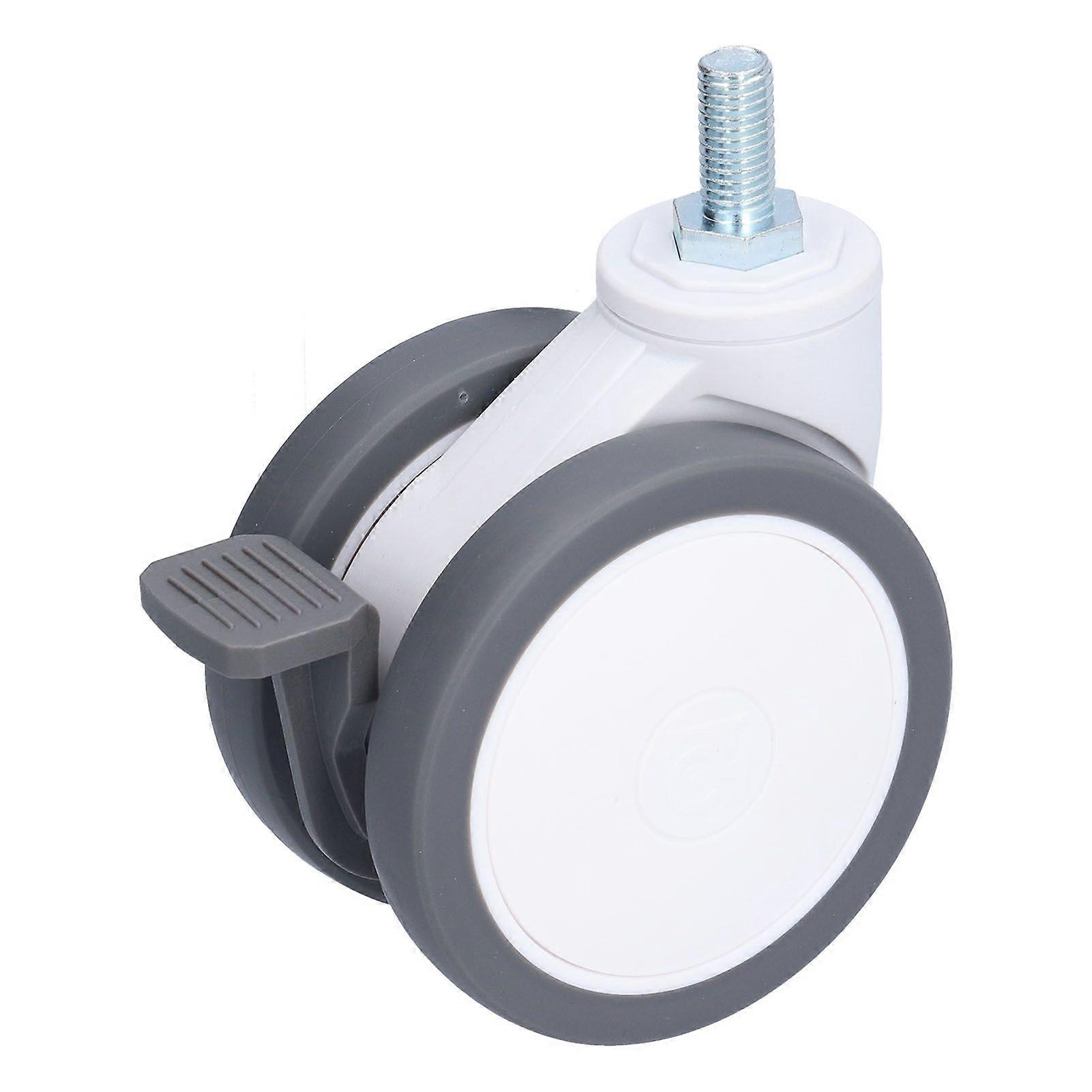 Caster Heavy Duty Universal TPR Silent Swivel Caster with Brake M12 Thread 4 Inch
