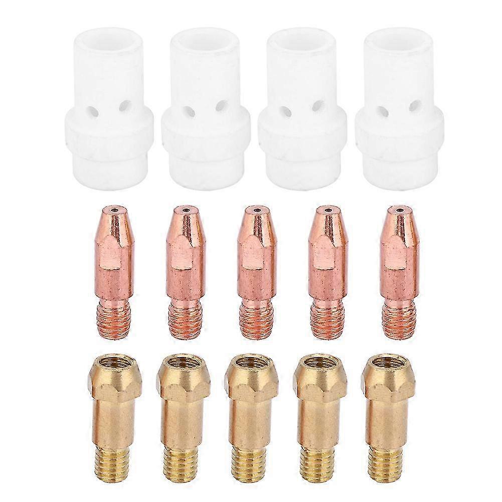 14pcs Contact Tip Gas Diffuser Tip Holder Set for Binzel 36KD MIG Welding Torch0.8mm