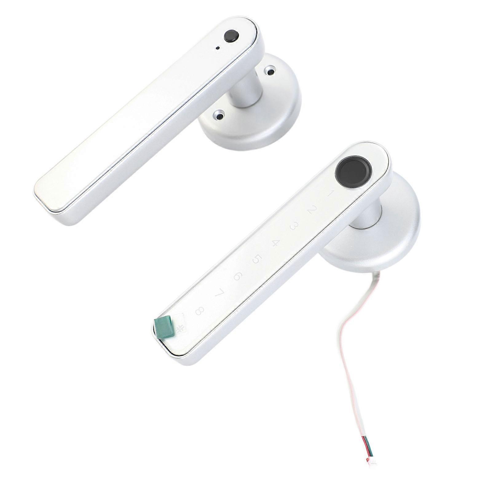 Smart Silver Keyless Door Lock Fingerprint Password 50-Group Capacity