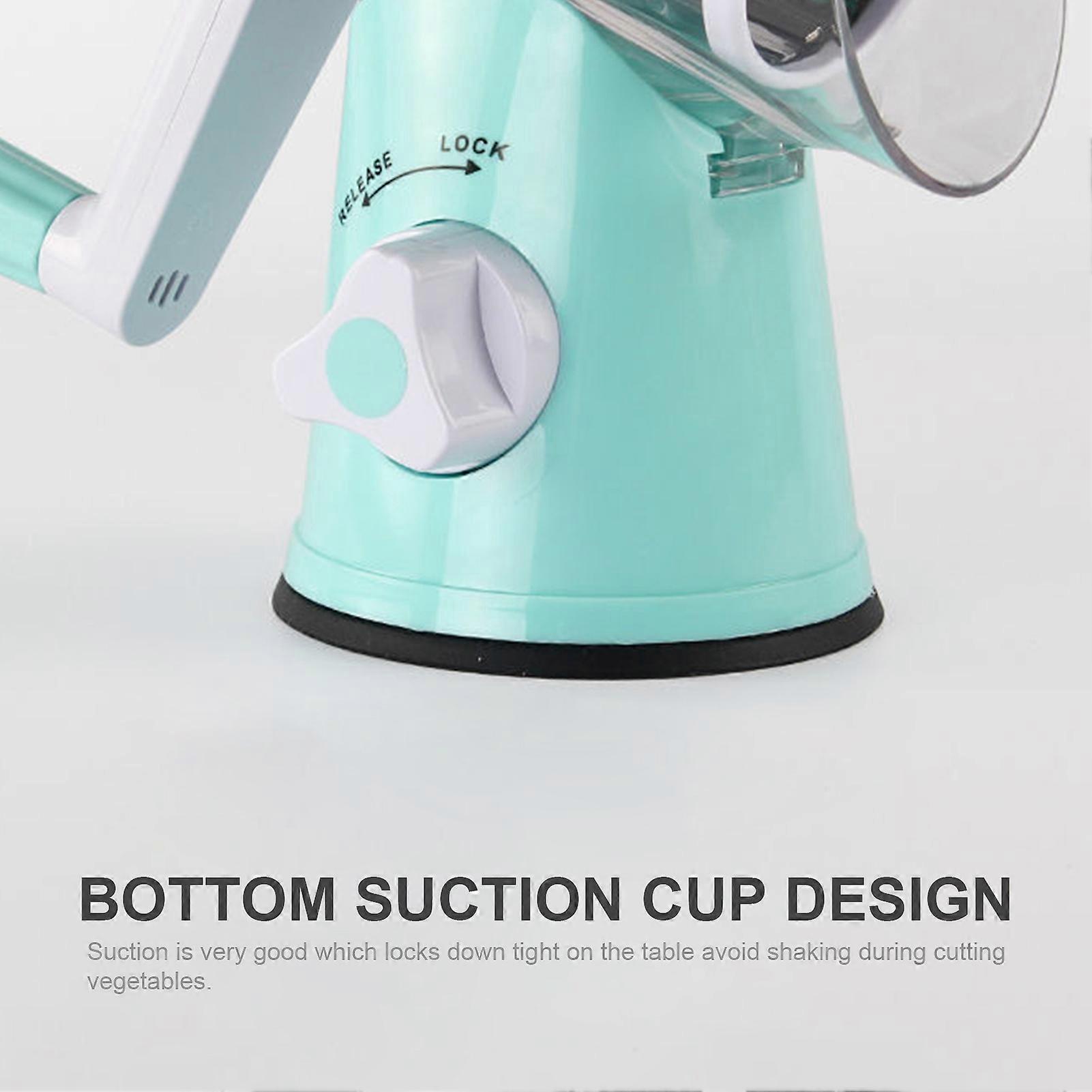 Manual Rotary Cheese Grater with Three Drum Blades Stainless Steel Handheld Rotary Slicer Shredding Grinder for Carrot Cucumber Chocolate Nuts Kitche