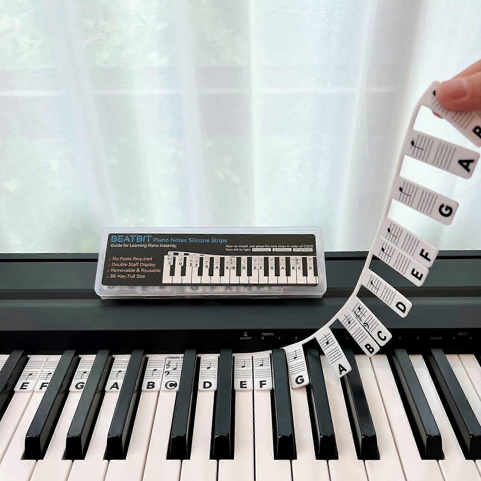 Silicone Removable Piano Notes Guide for Learning on 88-Key Full Size Piano