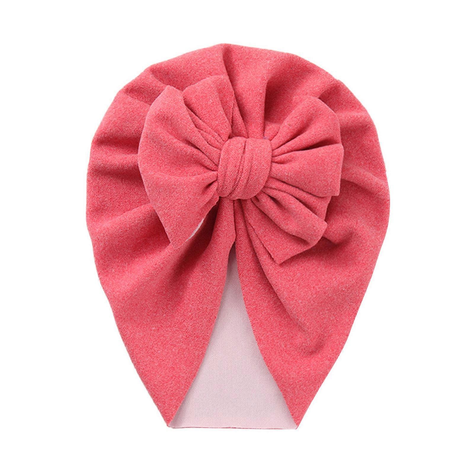 Bebis Hatt Flickor Muslin Knot Hatt Rosett Knut Mössa Torr Akryl Kepsar Spädbarn Huvudbonader Huvudbonader Huvudbonader Nyfödda Wrap Hatt Vattenmelon Röd