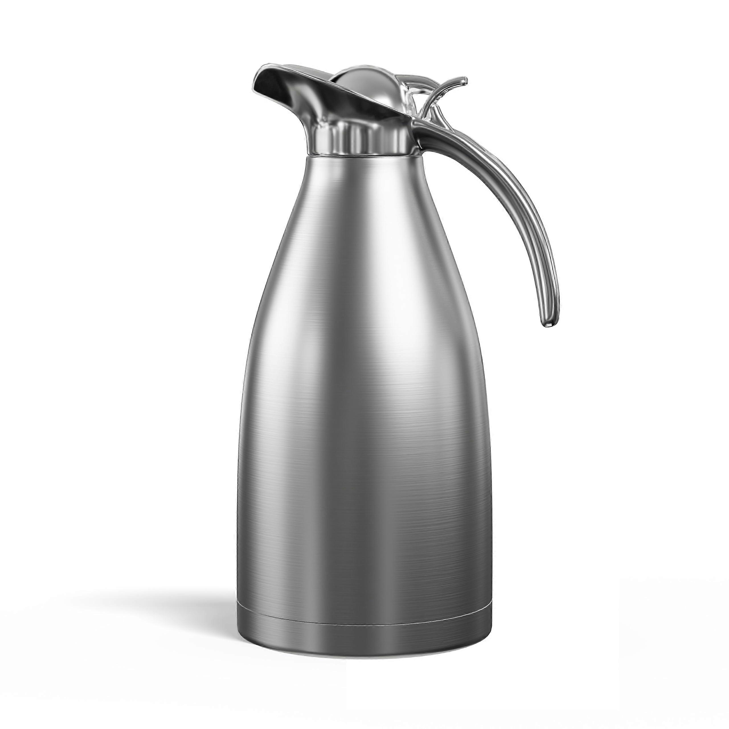 咖啡瓶 68 盎司/2 升绝缘不锈钢双壁保温瓶，12 小时热饮分配器