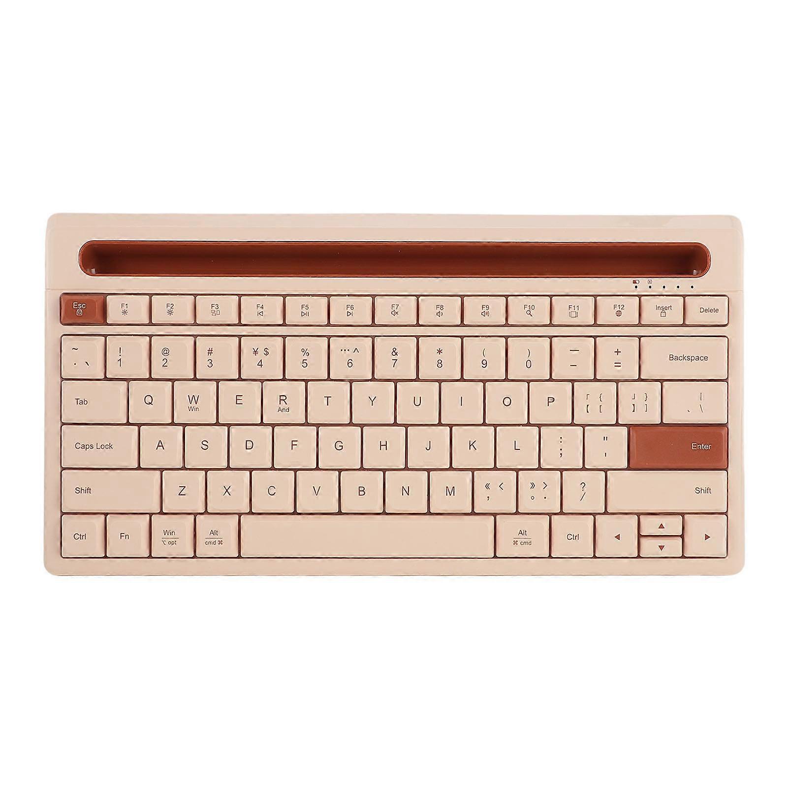 Wireless Bluetooth 79 Keys Integrated Stand Portable Multi Device Keyboard for Tablet Phone Office