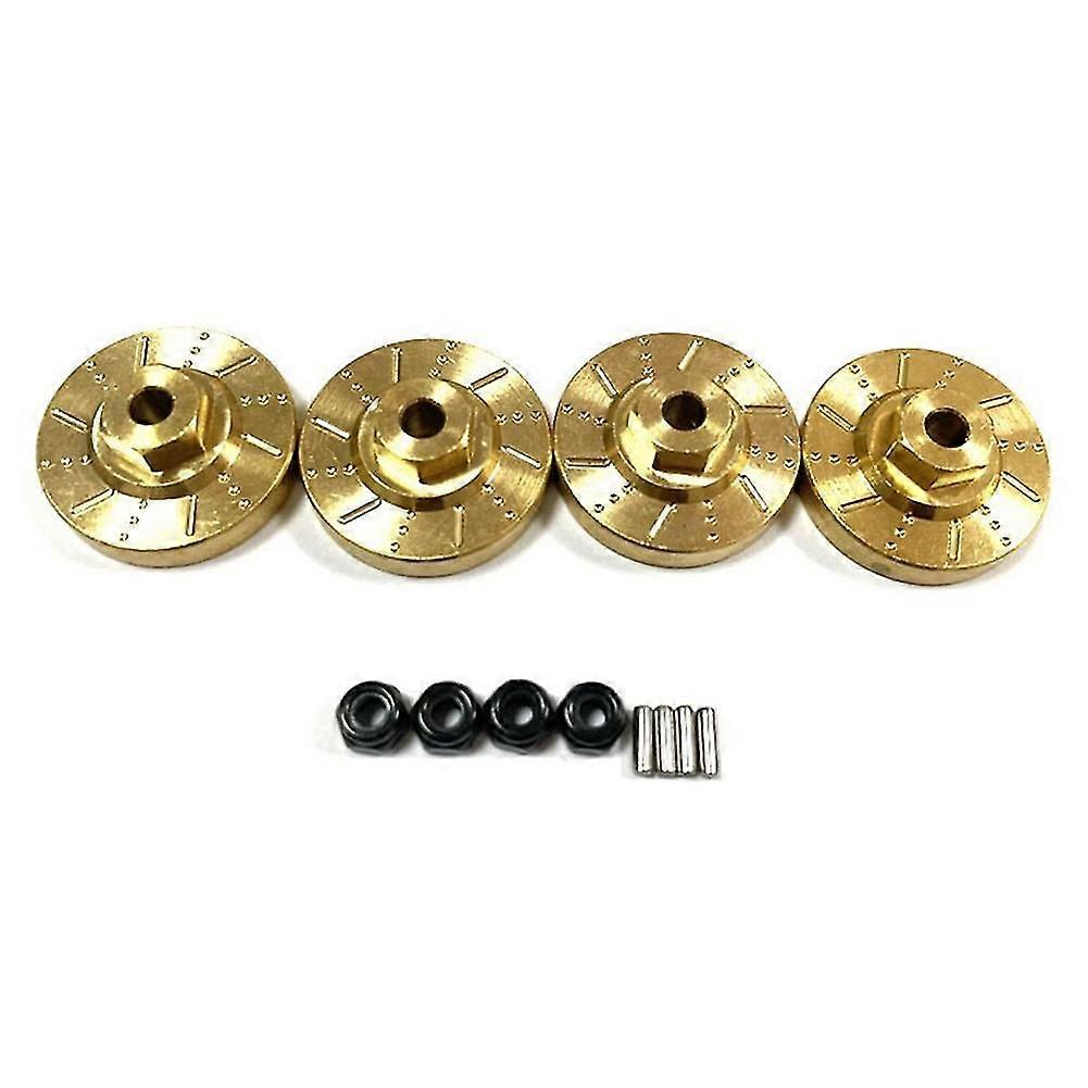 For 1/18 Scale Fms Brass Wheel Hex Adapter Axle Counterweight Brake Disc Rc Car Upgrade Parts,yello